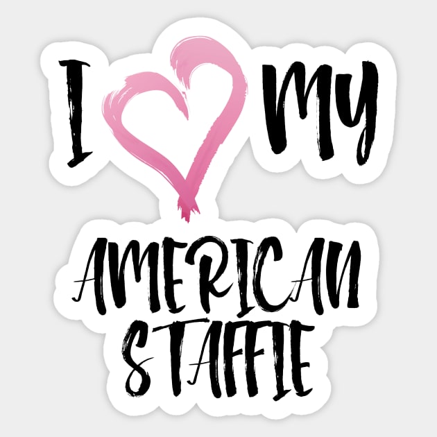 I Heart My Amstaff! Especially for American Staffordshire Bull Terrier Dog Lovers! Sticker by rs-designs